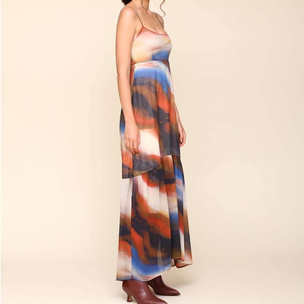 Avec les filles oil slick maxi dress
